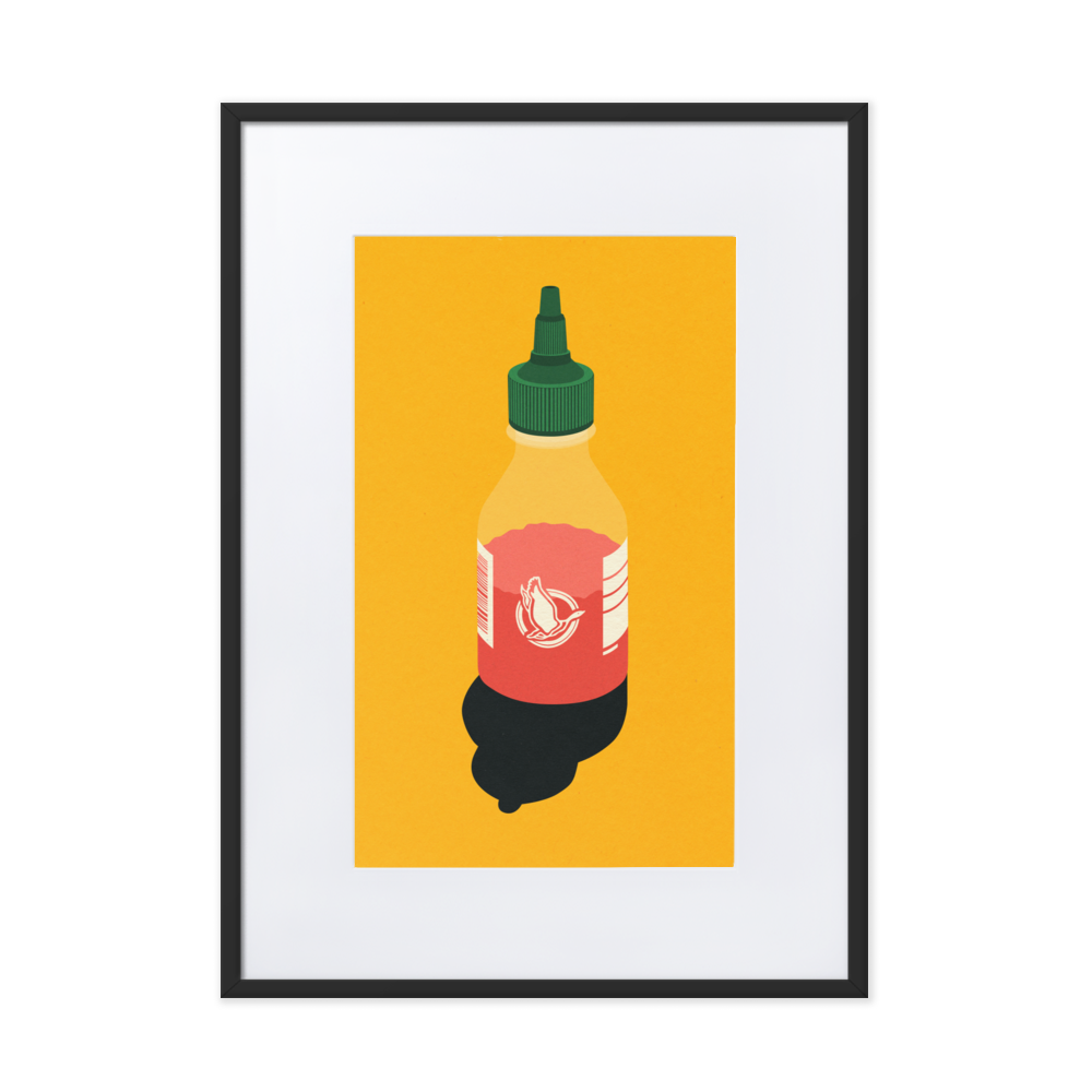 Framed Fine Art Print with White Border – Chili Sauce