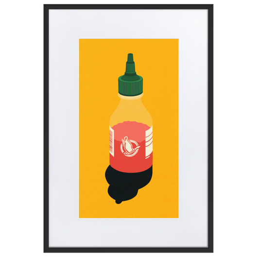 Framed Fine Art Print with White Border – Chili Sauce