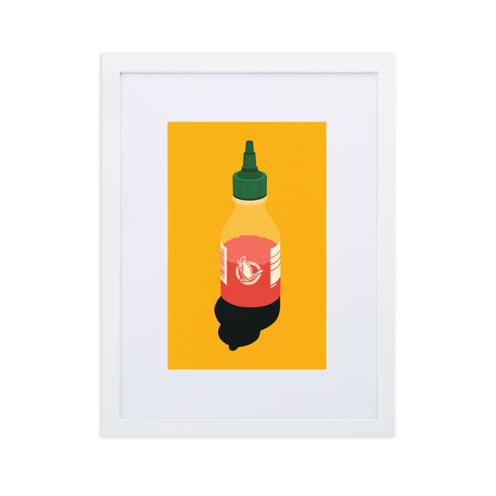 Framed Fine Art Print with White Border – Chili Sauce