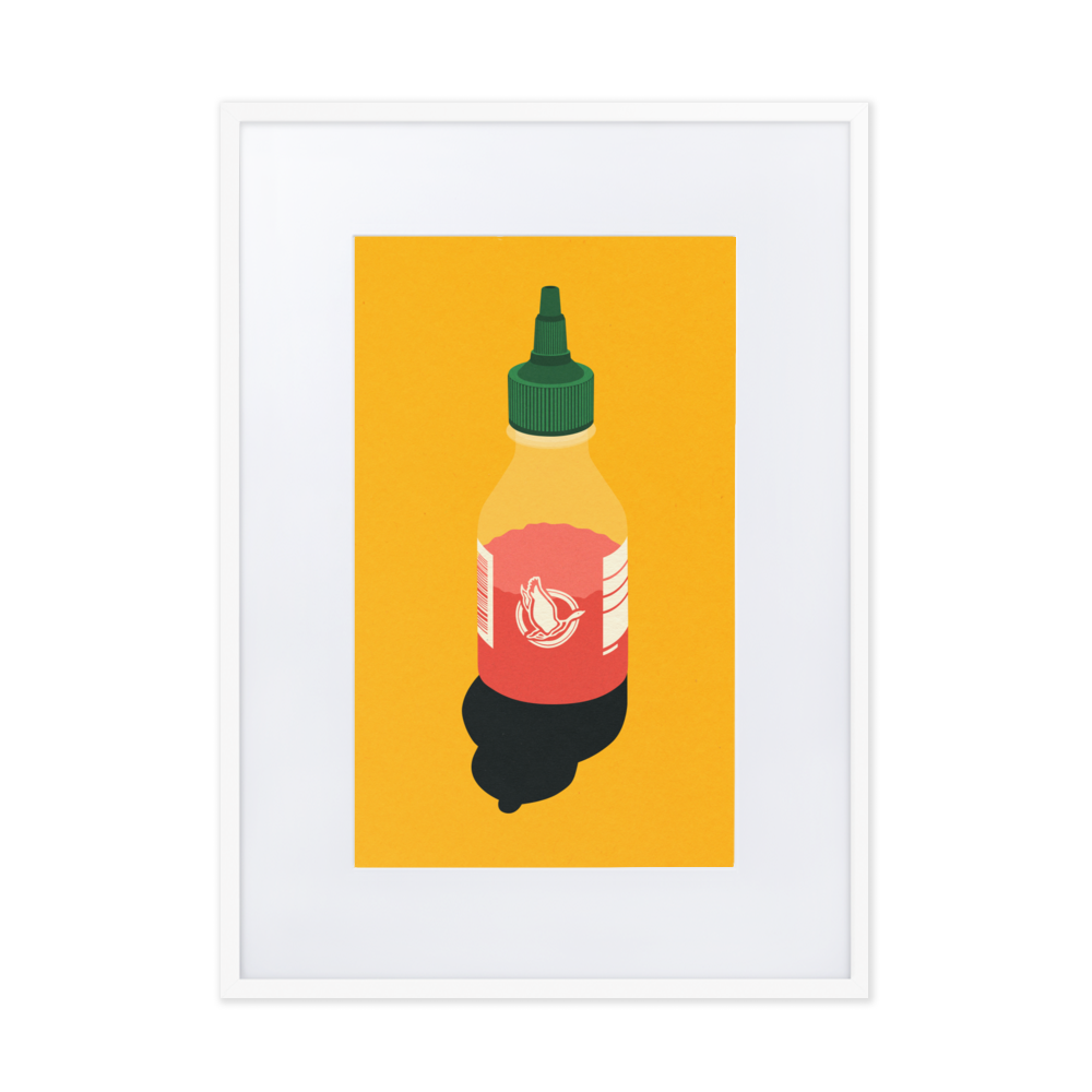Framed Fine Art Print with White Border – Chili Sauce