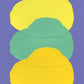 Lemon, Turqouise And Yellow On Purple