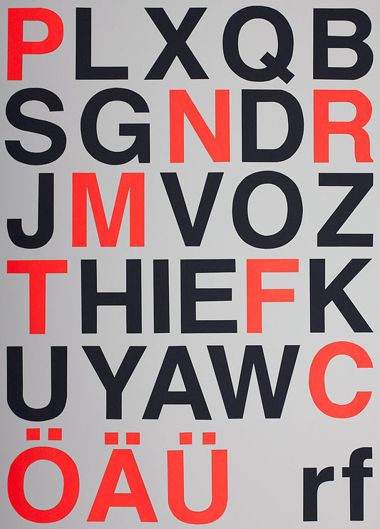 Alphabet Neon Red & Black