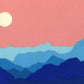 Blue Mountains and Full Moon