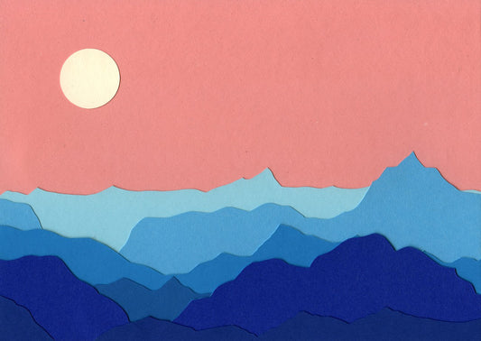 Blue Mountains and Full Moon