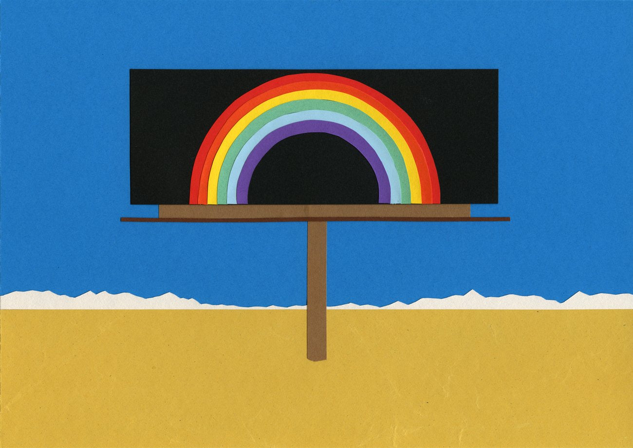 Desert Billboard With Rainbow