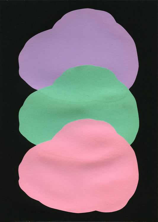 Lilac Turquoise And Pink Form On Black