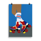 Poster Art Print Illustration - 70s Roller Girl