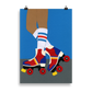 Poster Art Print Illustration - 70s Roller Girl