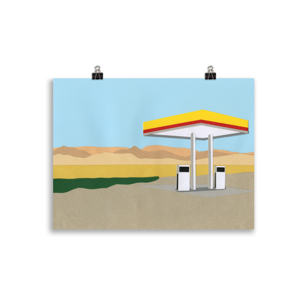 Poster Art Print Illustration – Gas Station Death Valley