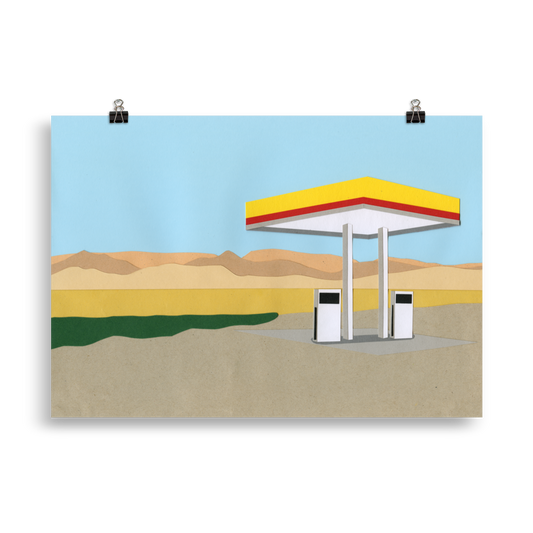 Poster Art Print Illustration – Gas Station Death Valley
