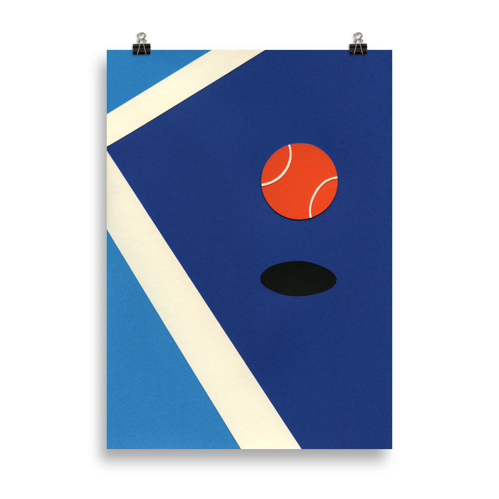Poster Art Print Illustration – Jumping Tennis Ball