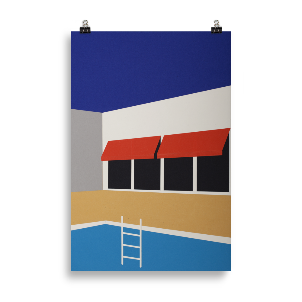Poster Art Print Illustration – Palm Springs Pool House