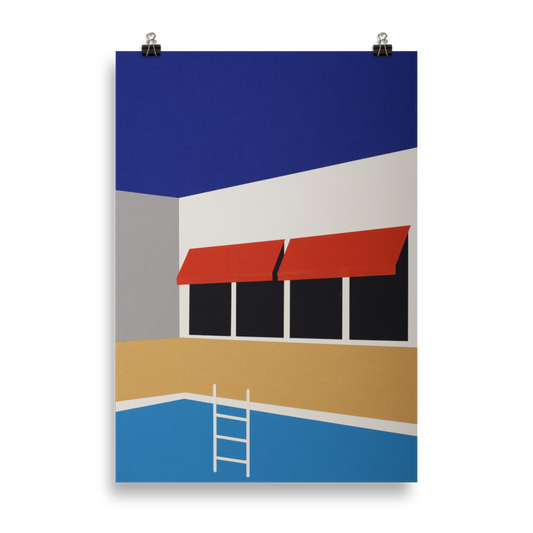 Poster Art Print Illustration – Palm Springs Pool House
