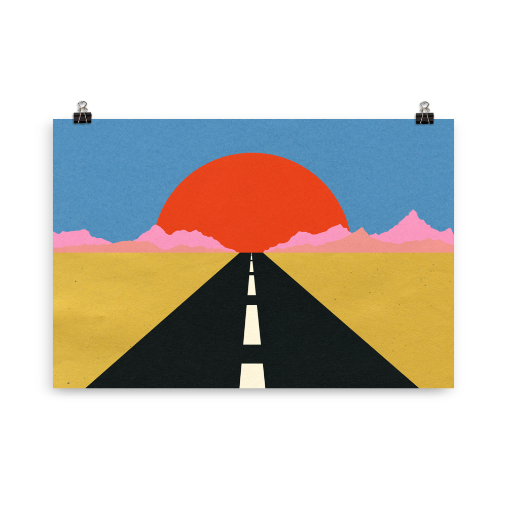 Poster Art Print Illustration – Road To Sun