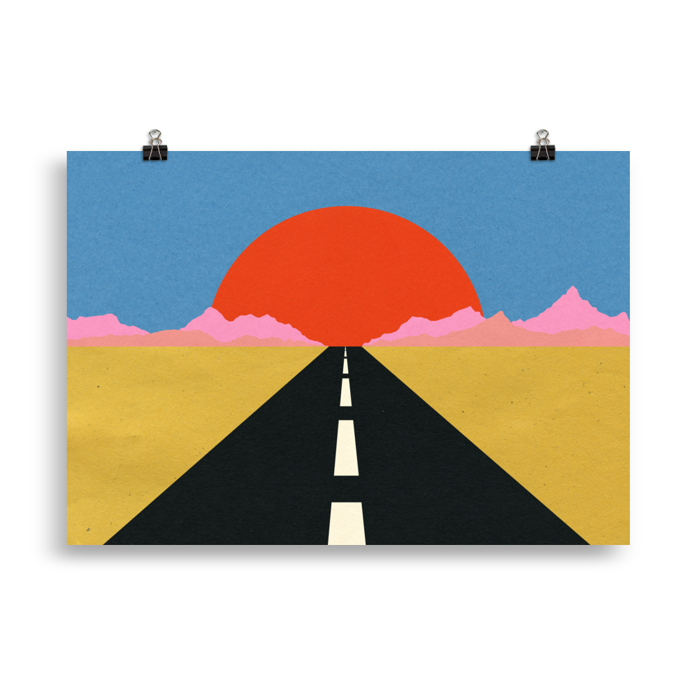 Poster Art Print Illustration – Road To Sun