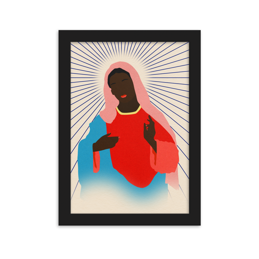 Framed Poster Art Print Illustration – Madonna