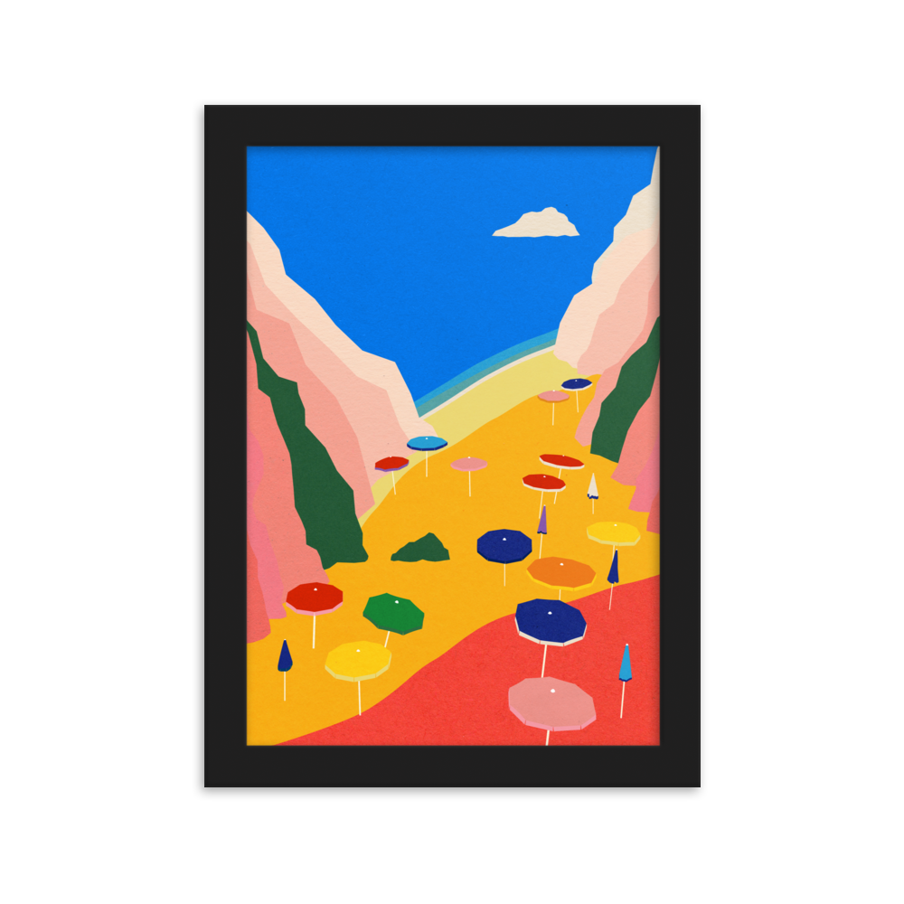 Framed Poster Art Print Illustration – Lido Liguria