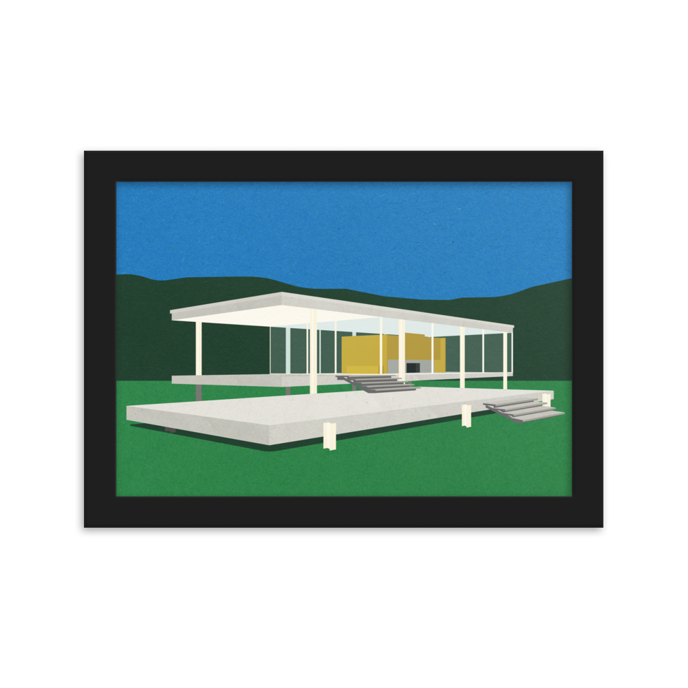 Framed Fine Art Print – Ludwig Mies van der Rohe Farnsworth House