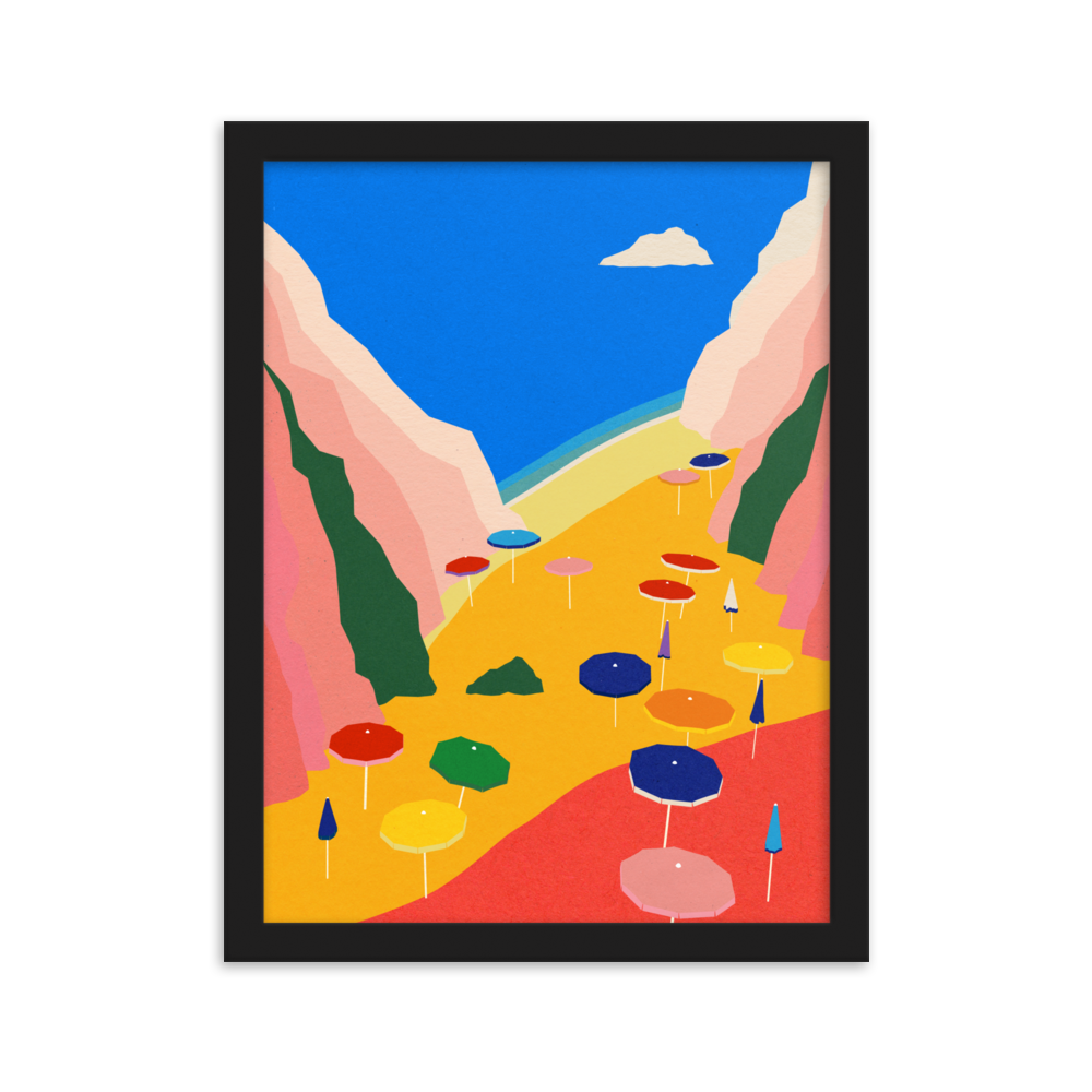 Framed Poster Art Print Illustration – Lido Liguria