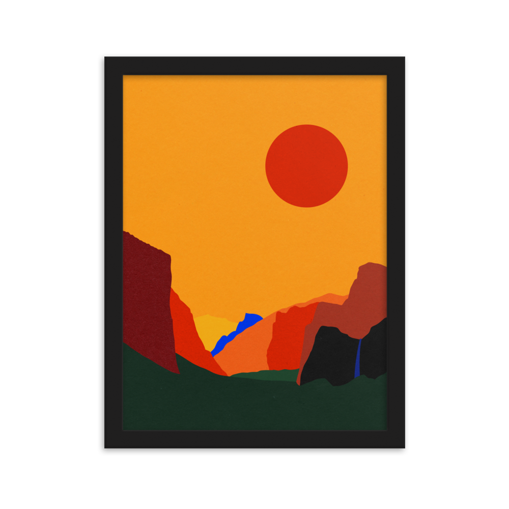Framed Poster Art Print Illustration – Yosemite Valley 23