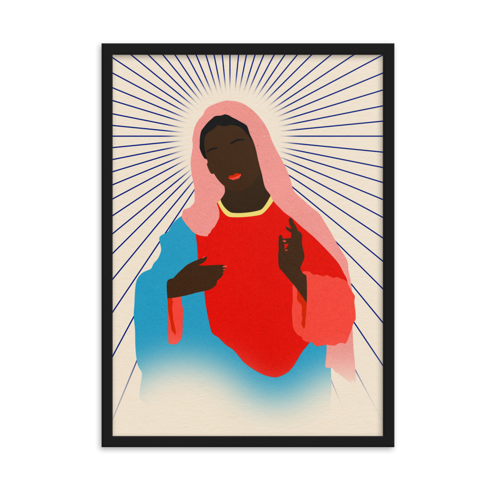 Framed Poster Art Print Illustration – Madonna
