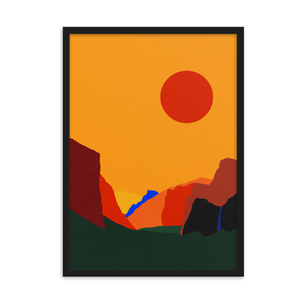 Framed Poster Art Print Illustration – Yosemite Valley 23