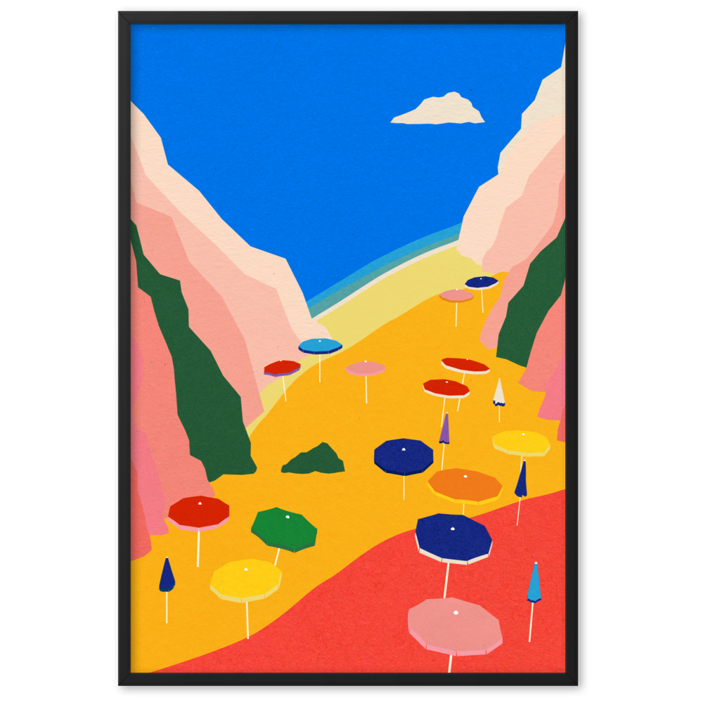 Framed Poster Art Print Illustration – Lido Liguria