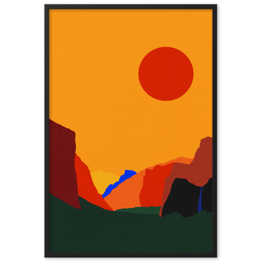 Framed Poster Art Print Illustration – Yosemite Valley 23