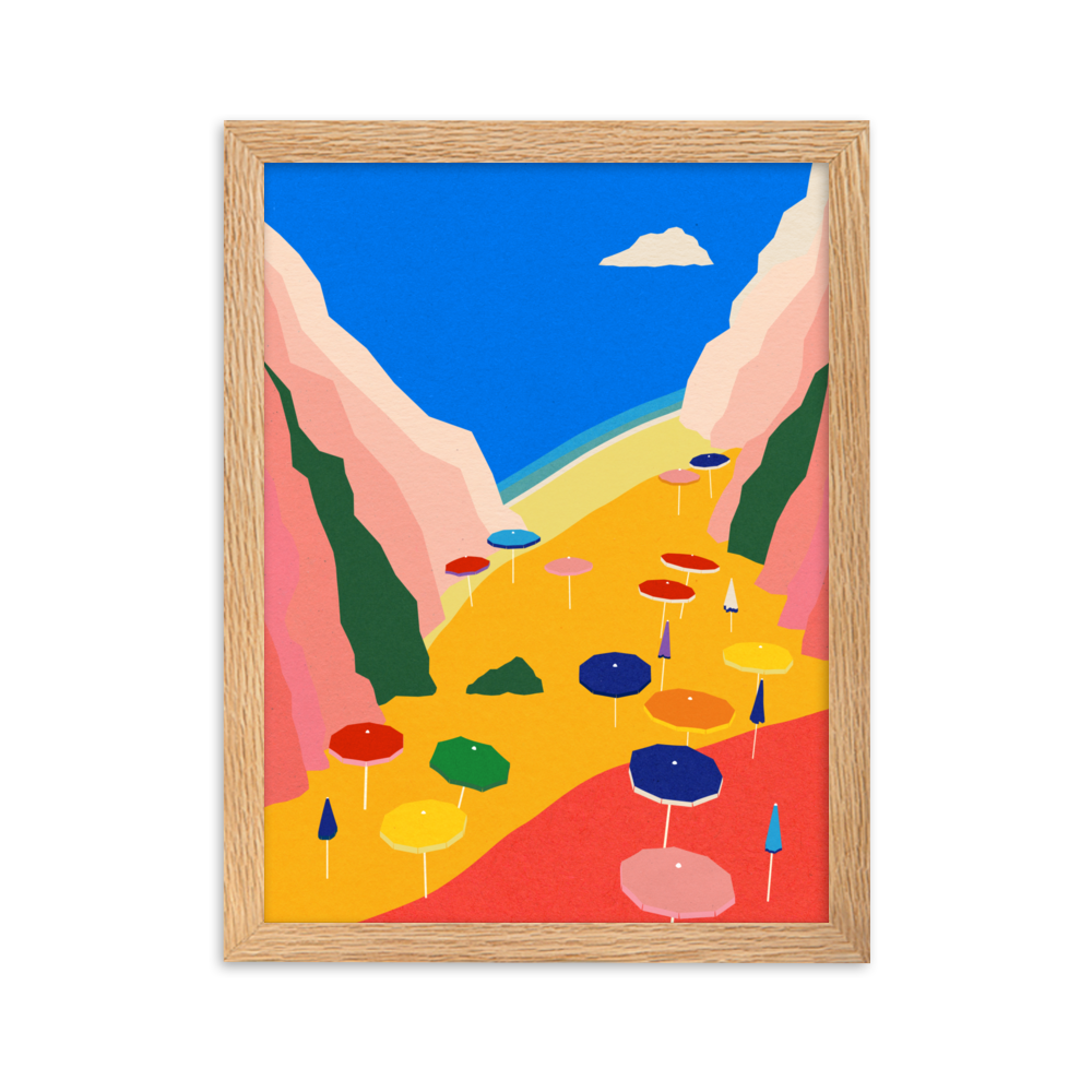Framed Poster Art Print Illustration – Lido Liguria