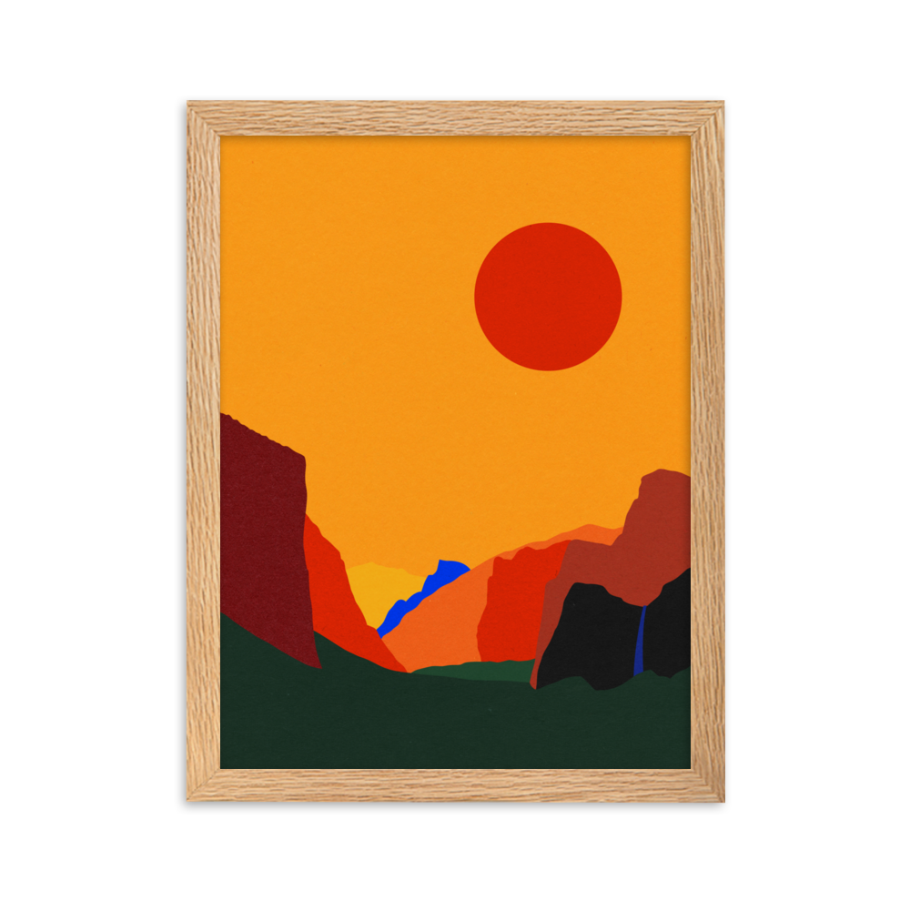 Framed Poster Art Print Illustration – Yosemite Valley 23
