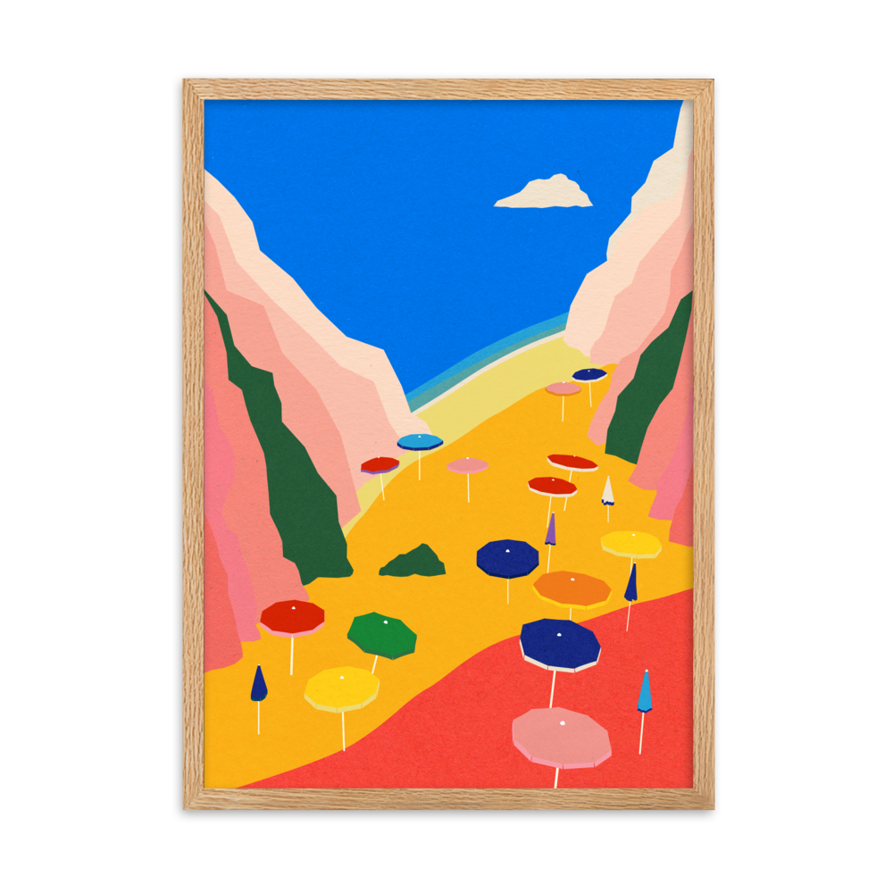 Framed Poster Art Print Illustration – Lido Liguria
