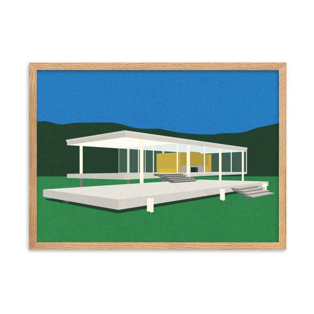 Framed Fine Art Print – Ludwig Mies van der Rohe Farnsworth House