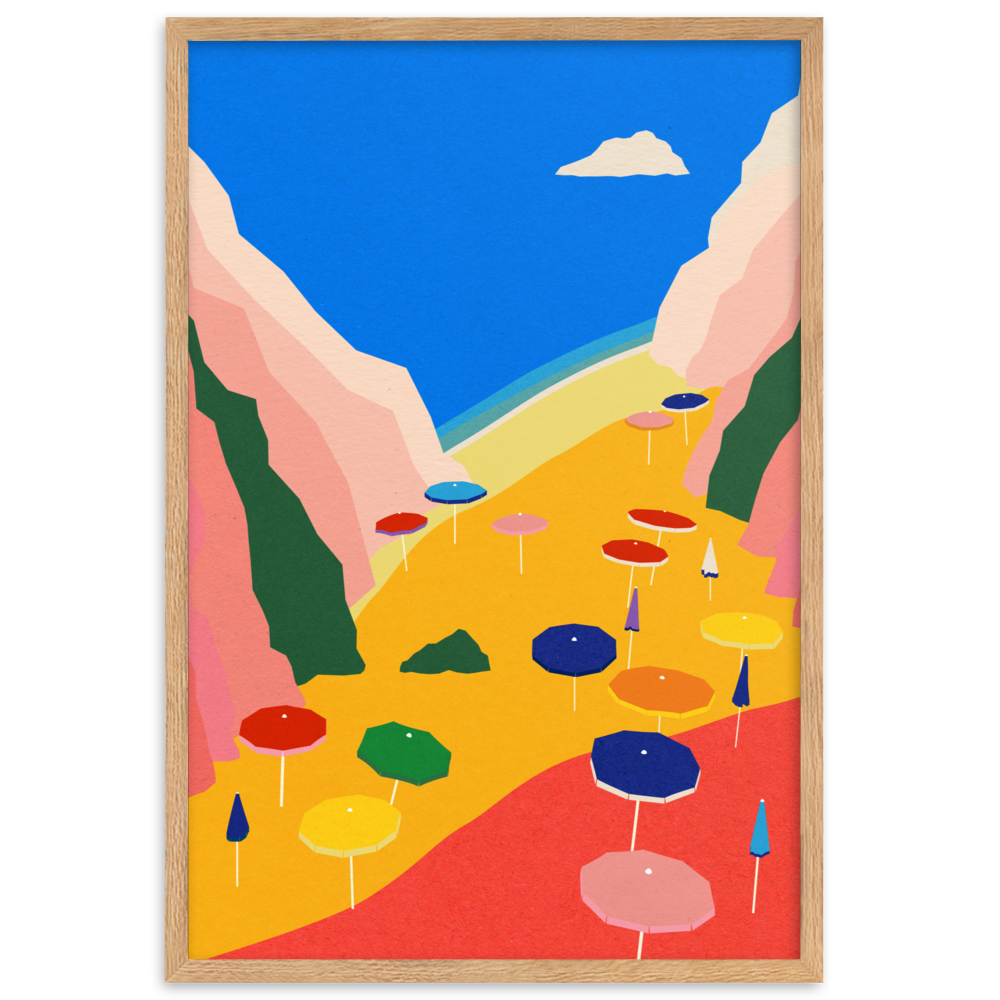 Framed Poster Art Print Illustration – Lido Liguria