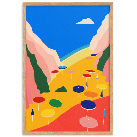 Framed Poster Art Print Illustration – Lido Liguria
