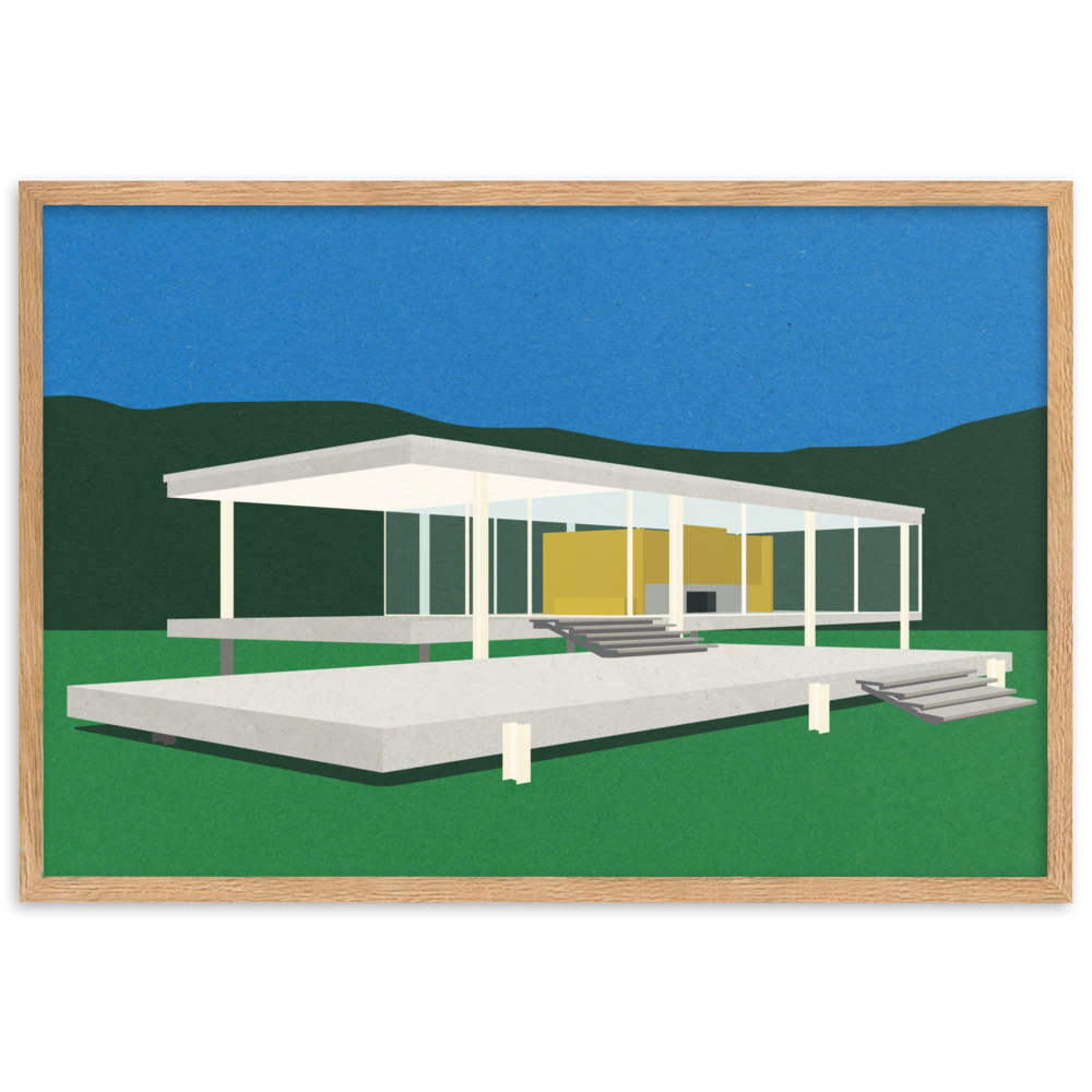 Framed Fine Art Print – Ludwig Mies van der Rohe Farnsworth House