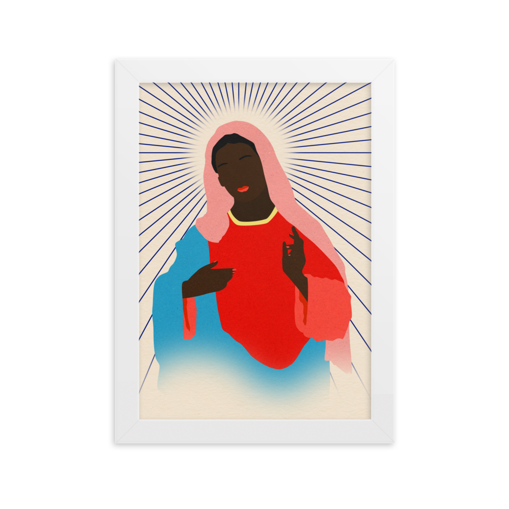 Framed Poster Art Print Illustration – Madonna