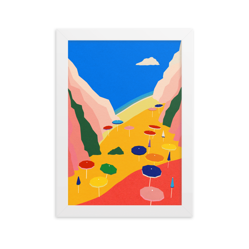 Framed Poster Art Print Illustration – Lido Liguria