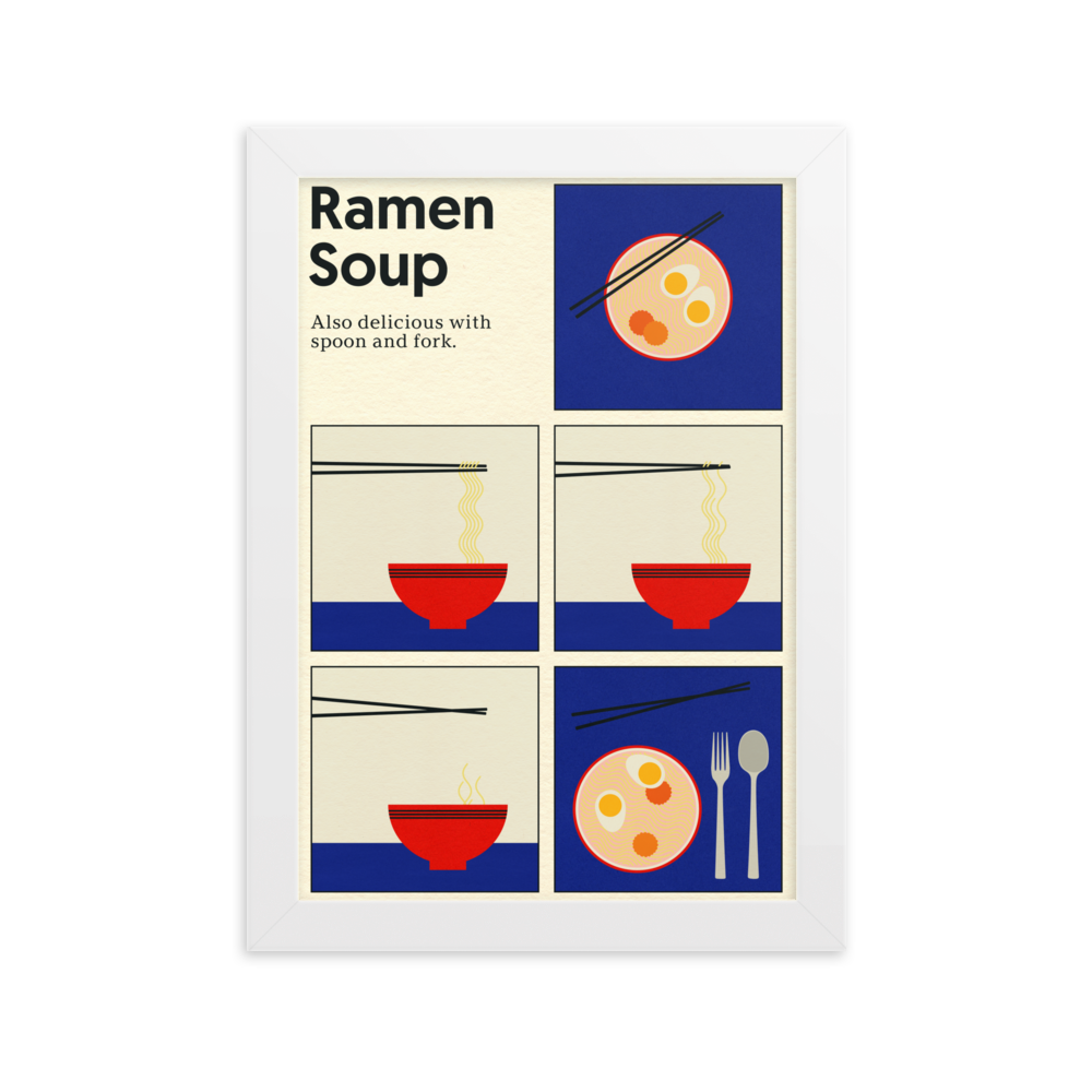 Framed Poster Art Print Illustration – Ramen Soup