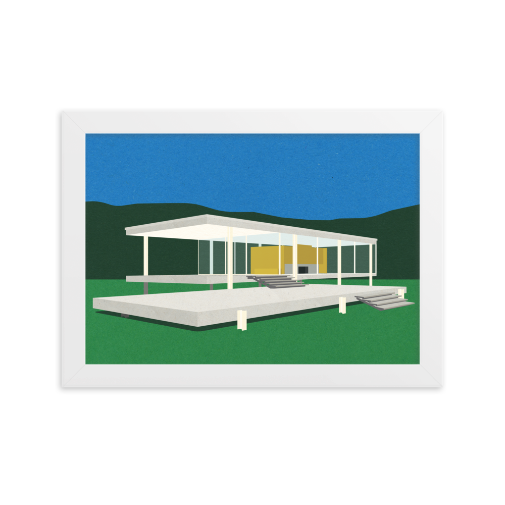 Framed Fine Art Print – Ludwig Mies van der Rohe Farnsworth House