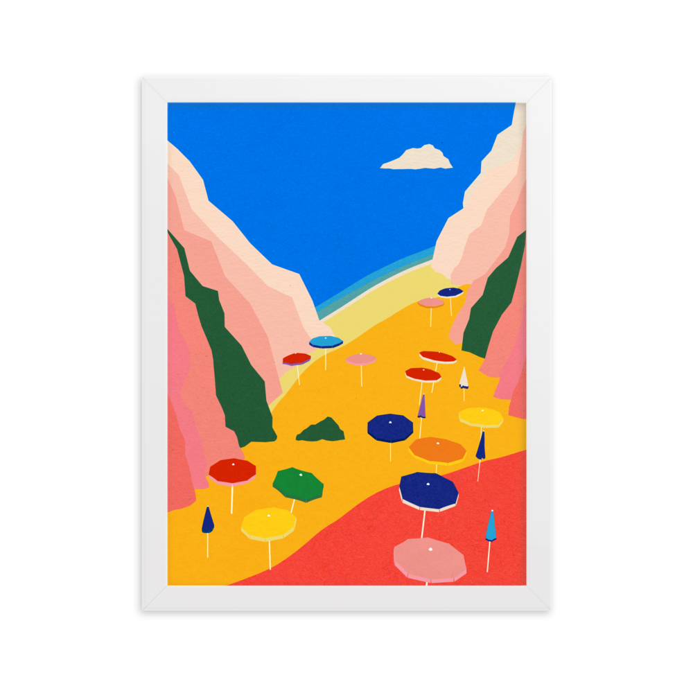 Framed Poster Art Print Illustration – Lido Liguria