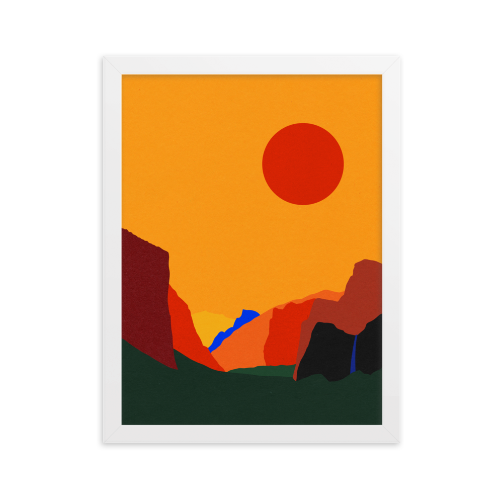 Framed Poster Art Print Illustration – Yosemite Valley 23
