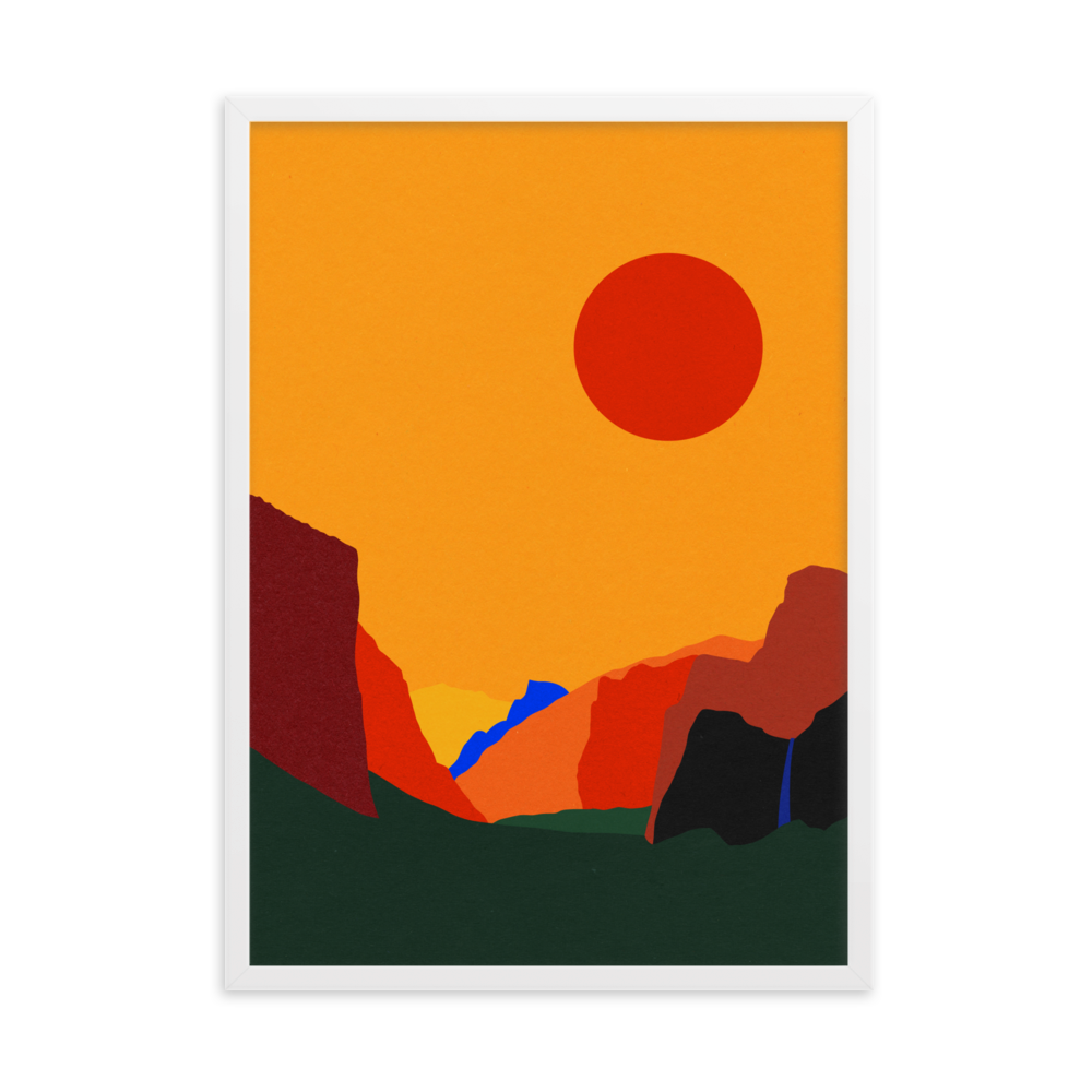 Framed Poster Art Print Illustration – Yosemite Valley 23