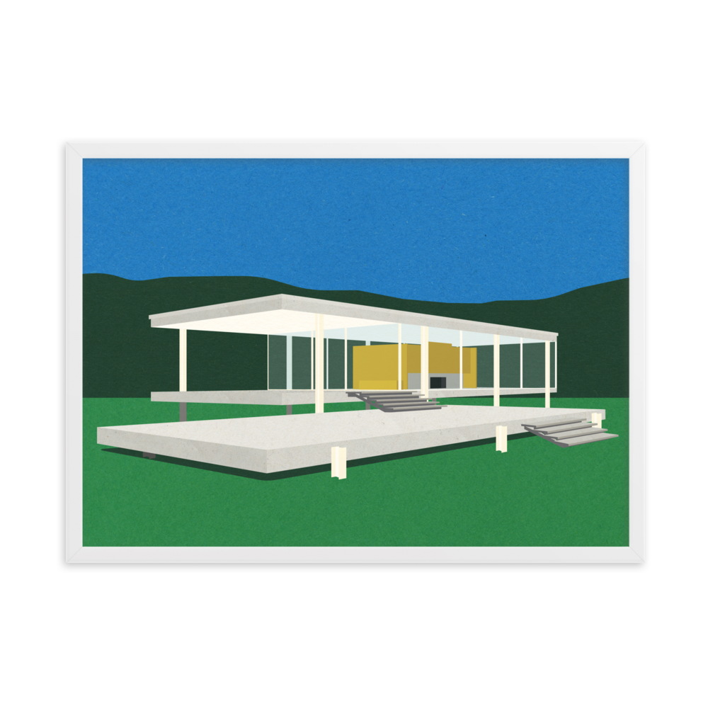 Framed Fine Art Print – Ludwig Mies van der Rohe Farnsworth House
