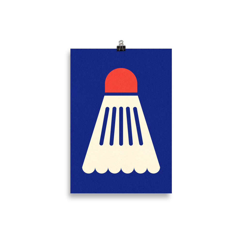 Poster Art Print Illustration – Badminton White Red