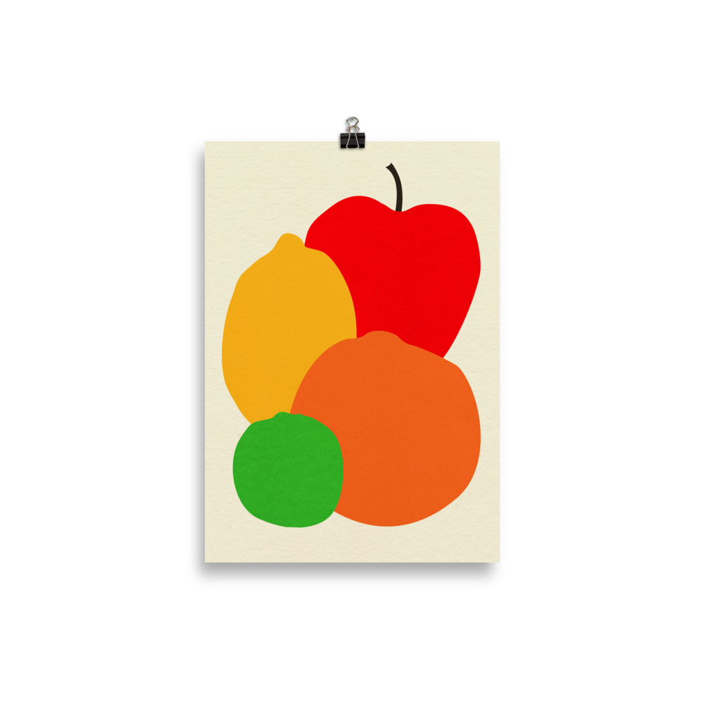 Poster Art Print Illustration – Four Fruits