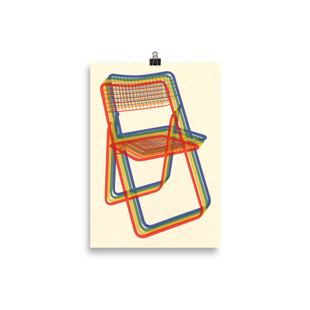 Poster Art Print Illustration – Ted Net Chair Rainbow