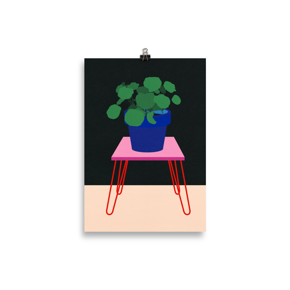 Poster Art Print Illustration – Nasturtium on a table