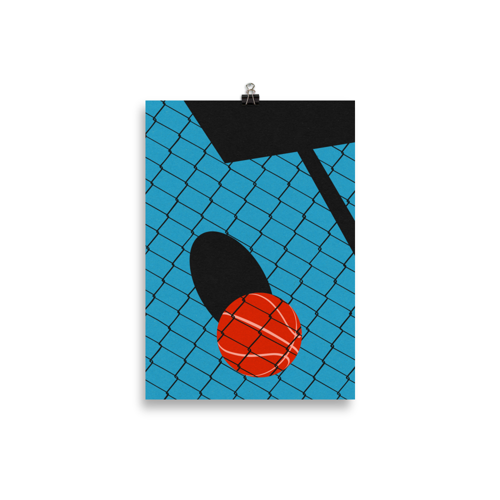 Poster Art Print Illustration – Backyard Basketball Court