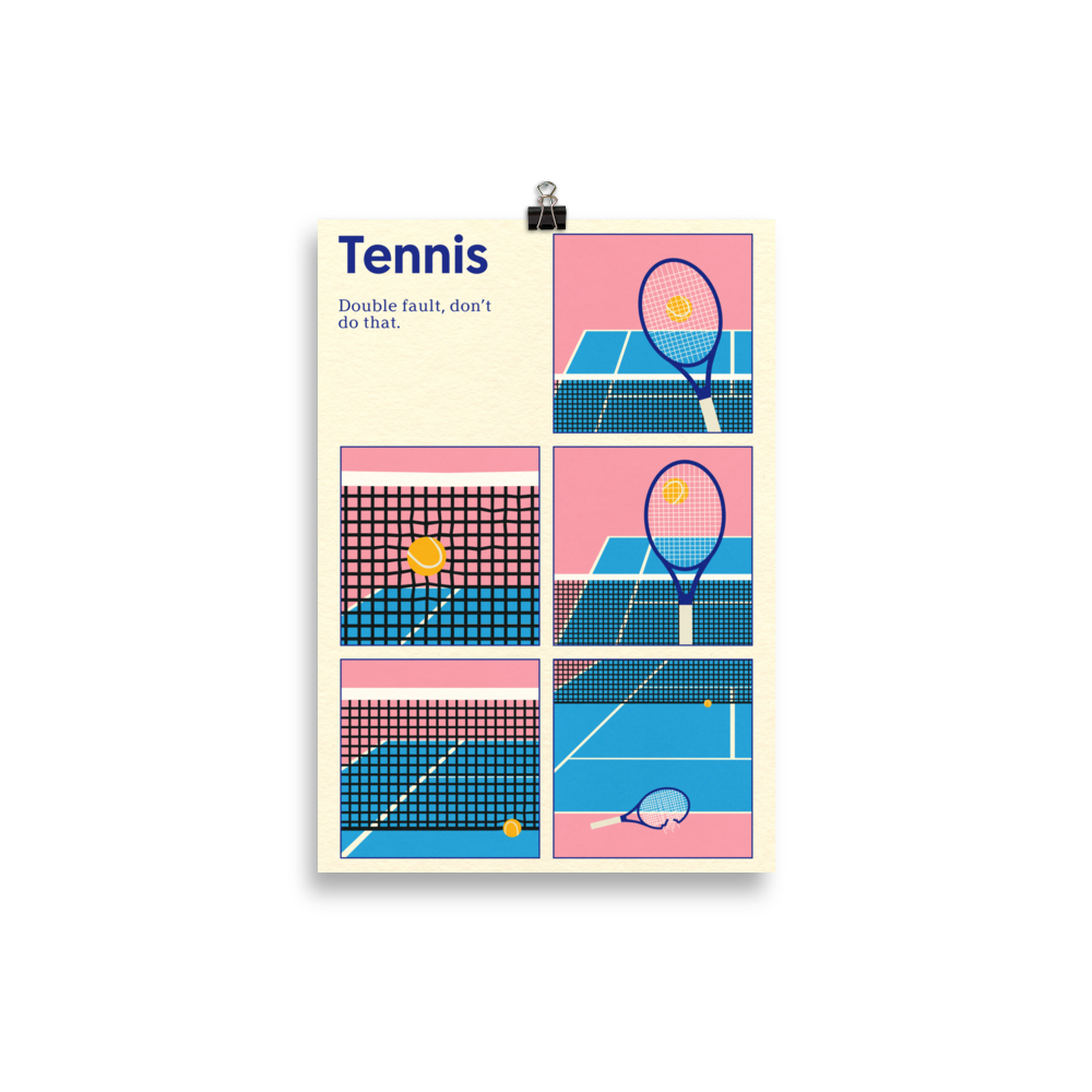 Poster Art Print Illustration – Tennis Double Fault