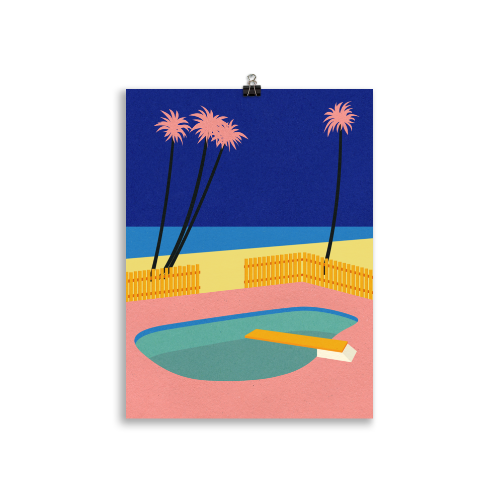 Poster Art Print Illustration – Malibu Beach
